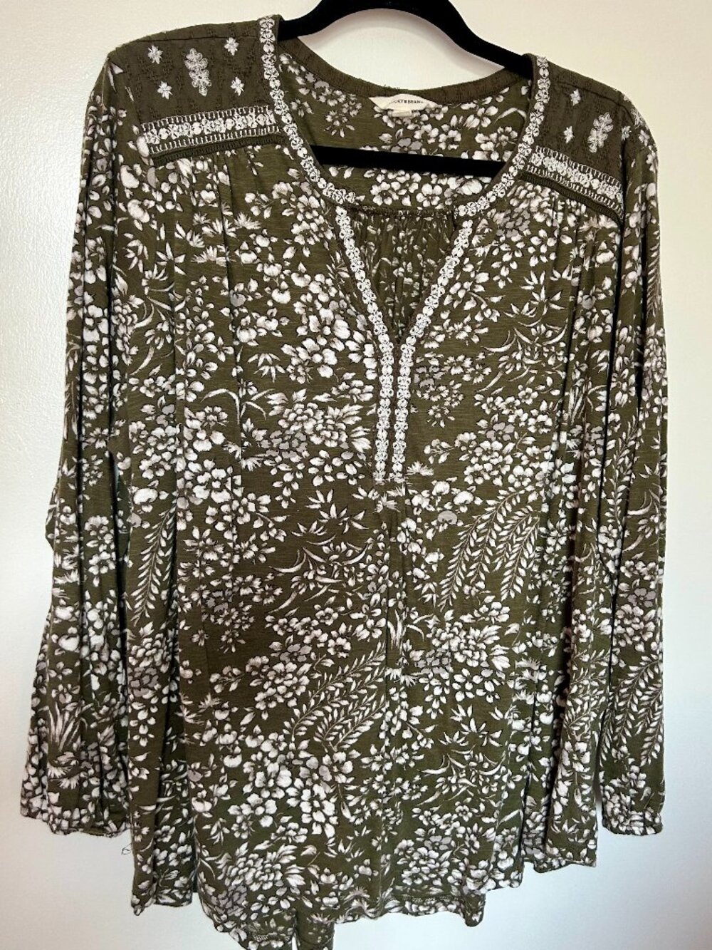 Lucky Brand Boho Peasant Top 3X